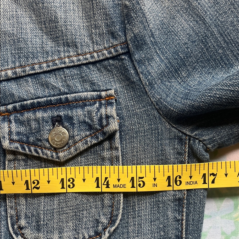 J.Crew | Denim Jacket XS Sanded Blue Japanese Cotton Distressed Classic‎ - Picture 7 of 9